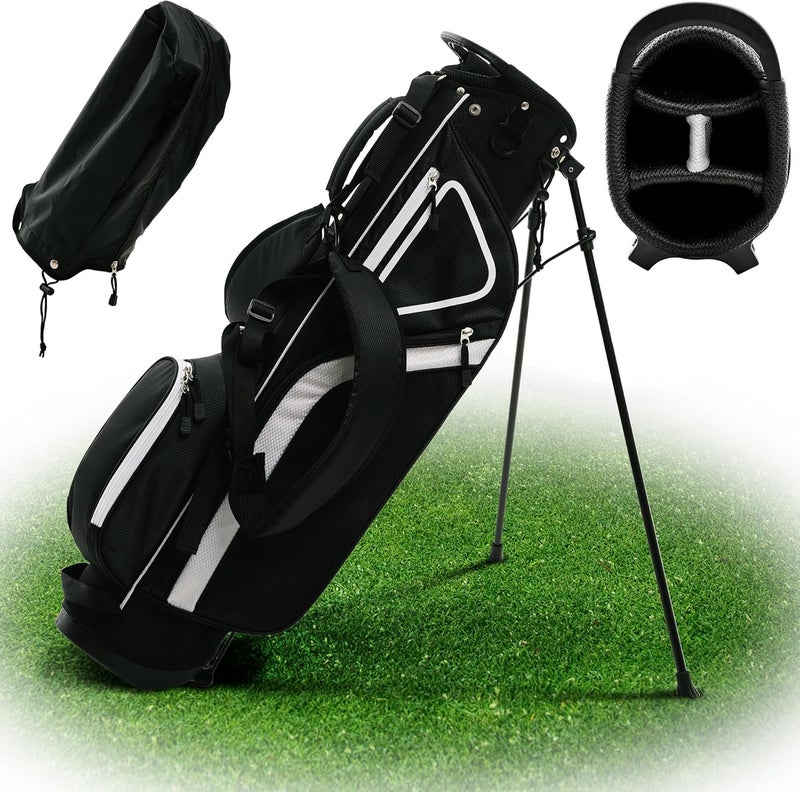AK System Ultra-Lite Golf Stand Bag - 3 Lbs, 4 Way Divider Portable Golf Club Carry Bag, Water-Repellent Golf Travel Case with Rain Hood, Golf Gifts for Men and Women - Image 1